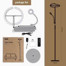 Load image into Gallery viewer, FIMEI Floor Lamp, Modern LED Rotatable Floor Lamp with Reading Light, Standing Lamp with Stepless Dimming and 3000K-6000K Color Temperature, Separately Rotatable Design (Gray)
