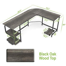 Load image into Gallery viewer, Teraves Reversible L Shaped Desk with Shelves Round Corner Computer Desk Gaming Table Workstation for Home Office

