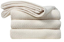 Load image into Gallery viewer, 100% Soft Premium Ringspun Cotton Thermal Blanket - King - Ivory - Snuggle in These Super Soft Cozy Cotton Blankets - Perfect for Layering Any Bed - Provides Comfort and Warmth for Years

