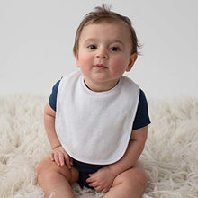 Load image into Gallery viewer, Neat Solutions 2-Ply Knit Terry Solid Color Feeder Bibs in White - 10 Pack
