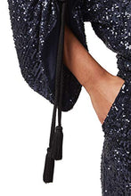 Load image into Gallery viewer, PETER DUNDAS ONE Shoulder Navy Sequin Jersey Dress
