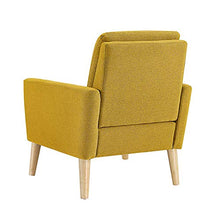 Load image into Gallery viewer, Lohoms Modern Accent Fabric Chair Single Sofa Comfy Upholstered Arm Chair Living Room Furniture Mustard Yellow
