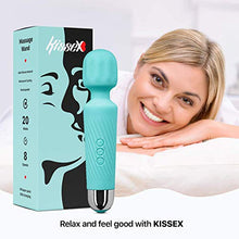 Load image into Gallery viewer, Personal Wand Massager for Men and Women - 20 Vibration Modes &amp; 8 Speeds. Rechargeable Hand Held Massager (Mint)
