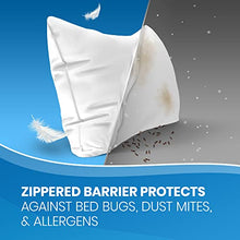 Load image into Gallery viewer, Everlasting Comfort Waterproof Pillow Protectors Standard Size, 2-Pack - Zippered Design to Prevent Bedbugs, Dust Mites and Allergens - Hypoallergenic Pillow Case Cover - Set of 2, White
