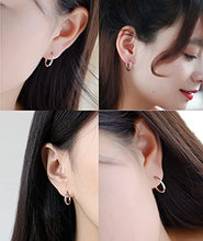 Load image into Gallery viewer, Tornito 5 Pairs Hoop Earrings Small Cartilage Tragus Endless Stainless Steel Round Click Top Segment Septum Nose Lip Ring Twisted Cute Huggie Earrings for Women Girls
