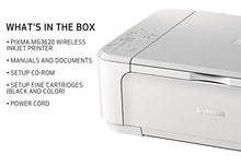 Load image into Gallery viewer, Canon PIXMA MG3620 Wireless All-In-One Color Inkjet Printer with Mobile and Tablet Printing, White
