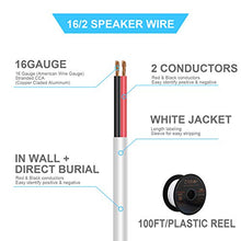 Load image into Gallery viewer, Zarivy 100 Feet 16 Gauge 2 Conductors Red Black Wire with Fire Resistant CL2 White Jacket, 16 AWG Electrical Hookup Wire LED Strips Extension Cord Cable for LED Ribbon Lamp Tape Lighting
