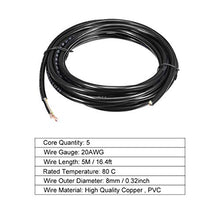 Load image into Gallery viewer, uxcell RVV Wire Cable Extension Cord Copper Wire Electric Conductor 5 Core 20 AWG 5M/16.4ft Length
