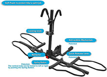 Load image into Gallery viewer, KAC Overdrive Sports K2 2” Hitch Mounted Rack 2-Bike Platform Style Carrier for Standard, Fat Tire, and Electric Bicycles – 60 lbs/Bike Heavy Weight Capacity – Smart Tilting – RV Use Prohibited
