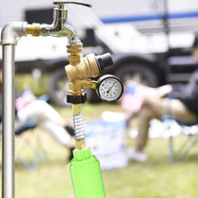 Load image into Gallery viewer, RVGUARD RV Water Pressure Regulator Valve, Brass Lead-Free Adjustable Water Pressure Reducer with Gauge and Inlet Screen Filter for RV Camper Travel Trailer
