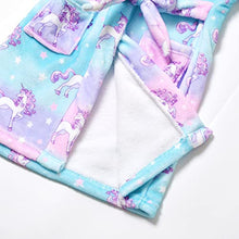 Load image into Gallery viewer, Matching Girls&amp;Doll Robe Kids Bathrobes American Girl Plush Fleece Unicorn Pajamas,Size 6 7
