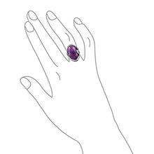 Load image into Gallery viewer, Large Oval Statement Stabilized Purple Turquoise Ring For Women 925 Sterling Silver
