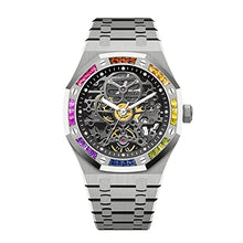 Load image into Gallery viewer, Automatic Mechanical Watch Skeleton Stainless 50M Waterproof Anti Shock Casual Diver Men Wrist Watch Sterling Watches Chronograph Analog Business Casual Fashion Adjustable Stainless Steel Band
