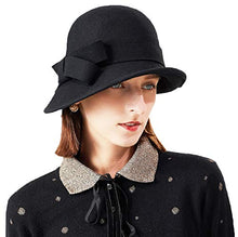 Load image into Gallery viewer, Bellady Women's Elegant Flower Wool Cloche Bucket Bowler Hat,Style2_gray,One Size
