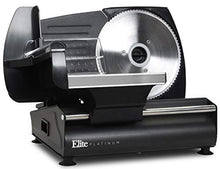 Load image into Gallery viewer, Elite Platinum Ultimate Precision Electric Deli Food Meat Slicer Removable Stainless Steel Blade, Adjustable Thickness, Ideal for Cold Cuts, Hard Cheese, Vegetables &amp; Bread, 7.5”, Black
