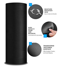 Load image into Gallery viewer, Aduro Sport Yoga Workout Mat, Extra Thick Yoga Foam Mat for Home Gym Exercise Mat with Carrying Strap (Black)
