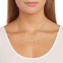 Load image into Gallery viewer, 18K Yellow Gold-Plated .925 Sterling Silver Rose Quartz Gemstone Crystal Horizontal Chakra Point Necklace - 16" + 2" Extender
