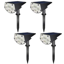 Load image into Gallery viewer, WBM Smart 20 LEDs Solar Landscape Spotlights, IP67 Waterproof, 2-in-1 Wireless Outdoor Security Lights for Yard Garden Driveway Porch Walkway Pool Patio, 4 Pack

