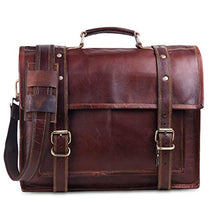 Load image into Gallery viewer, Vintage Leather Laptop Bags for Men Full Grain Large Leather Messenger Bag for Men 18 inches Rustic Look Best Leather Briefcase
