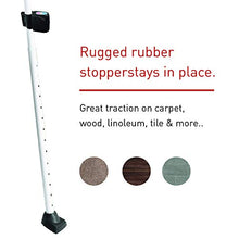 Load image into Gallery viewer, Securityman 2-in-1 Door Security Bar with Alarm &amp; Sliding Door Stopper Security Bar with 120db Loud Alert Siren - Durable &amp; Rugged Iron, Sturdy on Most Floors &amp; Windows (Protects Against Scratches)
