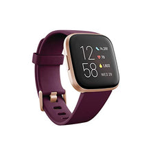 Load image into Gallery viewer, Fitbit Versa 2 Health and Fitness Smartwatch with Heart Rate, Music, Alexa Built-In, Sleep and Swim Tracking, Bordeaux/Copper Rose, One Size (S and L Bands Included)
