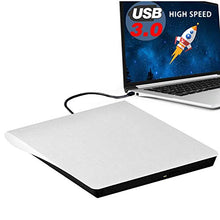 Load image into Gallery viewer, External DVD Drive, USB 3.0 Portable CD/DVD-RW Drive/ DVD Player for Laptop CD ROM Burner Compatible with Laptop Desktop PC Windows Linux OS Apple Mac White
