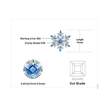 Load image into Gallery viewer, JewelryPalace Snowflake Genuine Swiss Blue Topaz Solid 925 Sterling Silver Pendant Necklace 18 Inches Box Chain
