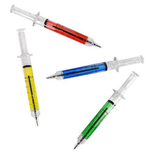 Load image into Gallery viewer, Syringe Pens - (Bulk Pack of 24) Retractable Fun Multi Color Novelty Pen for Nurses, Nursing Student School Supplies, Birthdays, Stocking Stuffers and Party Favor Gifts by Bedwina
