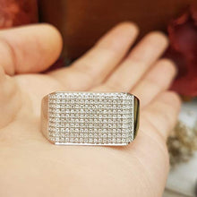 Load image into Gallery viewer, Dazzlingrock Collection 0.85 Carat (ctw) Round White Diamond Mens Flashy Hip Hop Pinky Ring, Sterling Silver, Size 12.5
