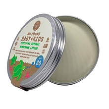 Load image into Gallery viewer, Raw Elements Baby + Kids SPF 30 Organic Sunscreen Lotion Non-Nano Zinc Oxide, Reef-Safe, Cruelty-Free, Gentle and Moisturizing, Zero Waste Tin, 3oz
