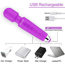Load image into Gallery viewer, Powerful Vibrate Wand Massager with 20 Magic Vibration Modes Whisper Quiet Waterproof Personal Handheld Cordless for Neck Shoulder Back Body Massage Sports Recovery &amp; Muscle Aches

