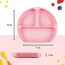 Load image into Gallery viewer, JULIAIRE Suction Plates for Baby - Toddler Plates - Suction Plates for Toddlers - Plates Divided Into 3-Portions - Baby Plates Microwave Dishwasher Safe
