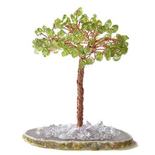 Load image into Gallery viewer, KALIFANO Natural Mini Peridot (100+ Gemstone Count!) Chakra Crystal Tree with Brazilian Agate Base - Bonsai Feng Shui Money Tree for Stress Relief and Inner Growth
