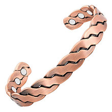 Load image into Gallery viewer, MagnetRX® Pure Copper Magnetic Bracelet - Arthritis Pain Relief &amp; Carpal Tunnel Magnetic Therapy Copper Bracelets for Men - Adjustable Cuff + Gift Box (Copper | Medium - Large)
