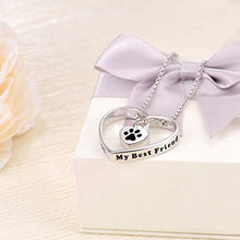 Load image into Gallery viewer, JXJL Heart Cremation Urn Necklace for Pet/Dog/Cat Ashes Keepsake Memorial Jewelry Paw Print Urn Pendant Necklace
