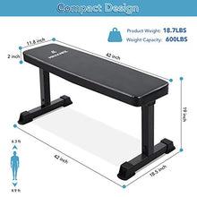 Load image into Gallery viewer, MaxKare Flat Weight Bench 600 LBS Capacity 42x18.5x19'' Workout Exercise Fitness Bench Thick Backrest Cushion for Home Gym Strength Training
