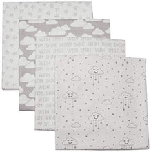 Load image into Gallery viewer, Hudson Baby Unisex Baby Cotton Flannel Receiving Blankets, Gray Clouds, One Size
