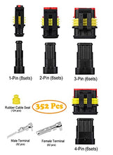 Load image into Gallery viewer, Twippo 352Pcs Waterproof Car Electrical Connector Terminals Automotive Electrical Wire Connector Plug Kit 1/2/3/4 Pin Connectors Male and Female
