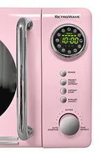 Load image into Gallery viewer, Nostalgia Retro 0.7 Cubic Foot 700-Watt Countertop Microwave Oven, Cu. Ft, Pink
