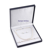 Load image into Gallery viewer, THE PEARL SOURCE 14K Gold 6-6.5mm Round Black Akoya Cultured Pearl Necklace, Bracelet &amp; Earrings Set in 18" Princess Length for Women
