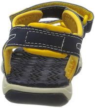 Load image into Gallery viewer, Timberland Adventure Seeker Two-Strap Sandal (Toddler/Little Kid),Navy/Yellow,11 M US Little Kid
