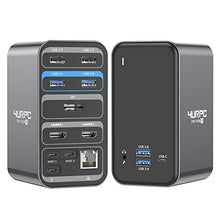 Load image into Gallery viewer, USB C Docking Station Dual 4K Monitor for MacBook Pro/Air, 4URPC 13-in-2 USB C Docking Station, USB C Dock with 2 HDMI, DP, 7 USB Ports, USB C PD 3.0, RJ45 Ethernet, 3.5mm Audio, Plug and Play

