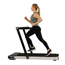 Load image into Gallery viewer, Sunny Health &amp; Fitness ASUNA Space Saving Treadmill, Motorized with Low Profile, Speakers &amp; Slim Folding - 8730,Black
