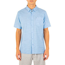Load image into Gallery viewer, Hurley Men's One and Only Textured Short Sleeve Button Up, blue ox, XL
