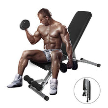 Load image into Gallery viewer, ER KANG Adjustable Weight Bench, 600 lbs Weight Capacity Foldable Workout Bench, Decline/Incline/Flat for Home Gym, Strength Training, Weightlifting
