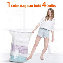 Load image into Gallery viewer, TAILI Cube Vacuum Space Saver Bags Jumbo Size 4 Pack of 31x40x15 inch Extra Large Compressed Closet Organizers and Storage Bags for Comforters, Pillows, Bedding, Blankets, Clothes, No Pumps Needed
