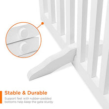 Load image into Gallery viewer, Best Choice Products 31.5in 4-Panel Freestanding Wooden Pet Gate w/Walk Through Door, Adjustable Pen - White
