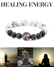 Load image into Gallery viewer, Lightock Couples Bracelets Lava Rock Stone Aromatherapy Anxiety Essential Oils Diffuser Elastic Bracelet for Men Women Friendship Gifts(2pcs)
