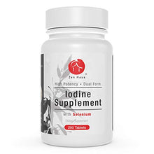 Load image into Gallery viewer, Zen Haus Iodine Supplement 12.5 mg with Selenium (as Selenomethionine) and More - 200 Tablets - Thyroid Plus Immune Support - High Potency Iodine Tablets - Compare to Lugol's Iodine Pills
