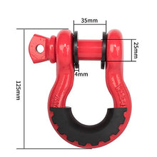 Load image into Gallery viewer, FieryRed 3/4" D Ring Shackle (2 Pack) 22,046Ibs Break Strength with 7/8" Locking Pin and Black Isolator &amp; Washer Kits for use With Tow Strap, Winch &amp; Bubba Rope

